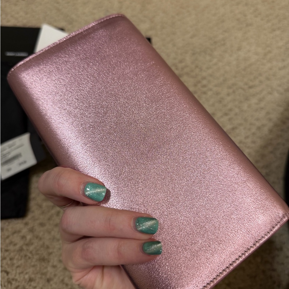 YSL METALLIC PINK WALLET/CLUTCH - Picture 6 of 13